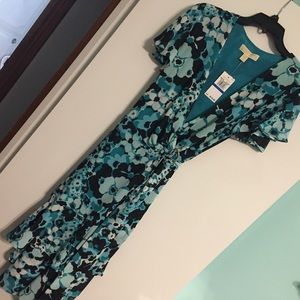 BNWT MICHAEL KORS FLORAL WRAP DRESS SZ XL